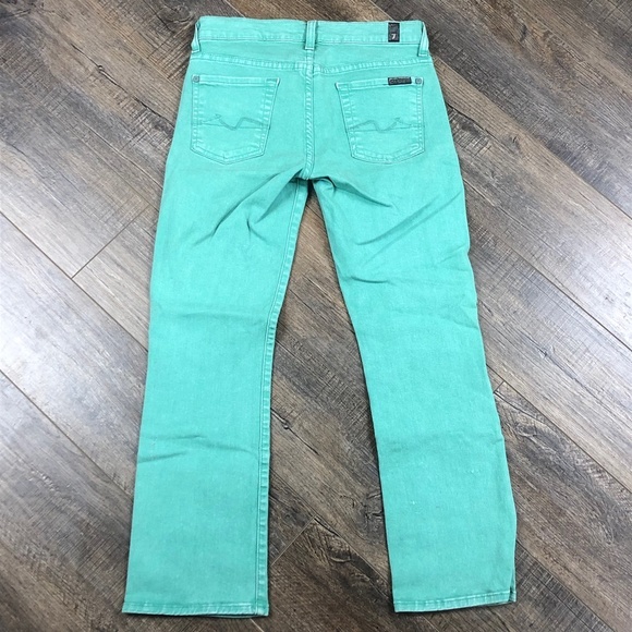 7 For All Mankind Green Crop Flare Jeans Pants Denim ((size 25)) - Picture 3 of 8